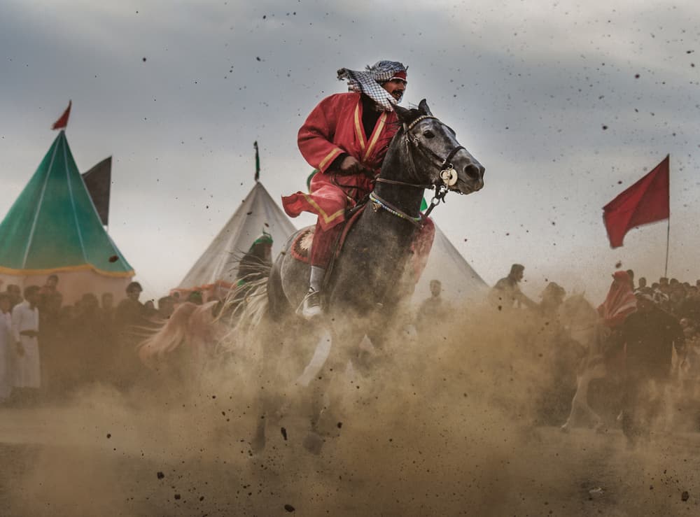Galloping Through Dust by Babak Mehrafshar — canvas wall art