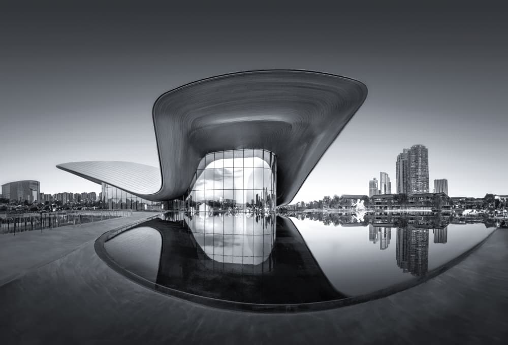Modern Architectural Reflection by Catherine Wang — canvas wall art