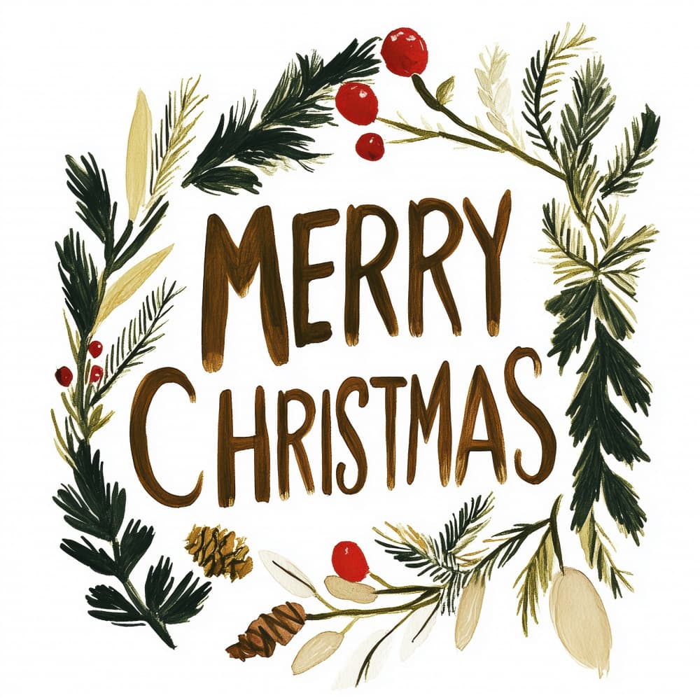 Holiday Joy Wreath by Treechild — canvas wall art