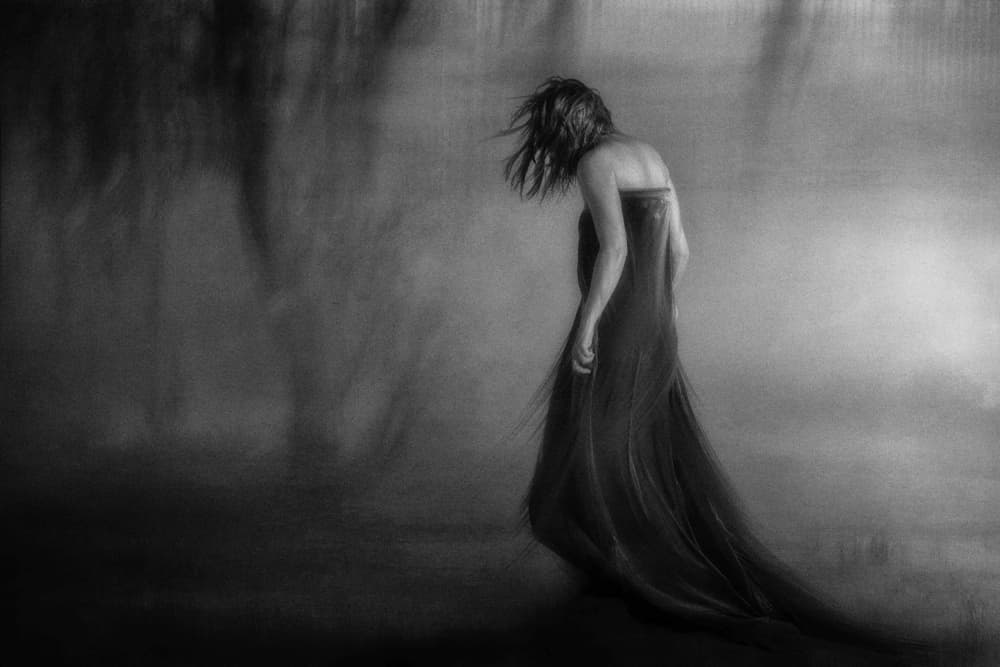 Ethereal Woman Dark Dress by Charlaine Gerber — canvas wall art
