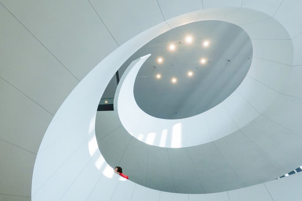Modern Spiral Staircase by Haruyo Sakamoto — canvas wall art