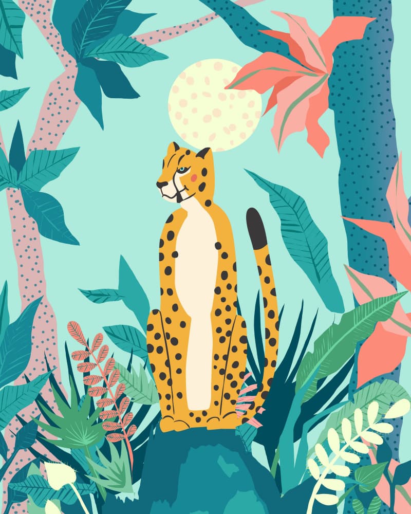 Serene Jungle Cheetah by Uma Gokhale — canvas wall art