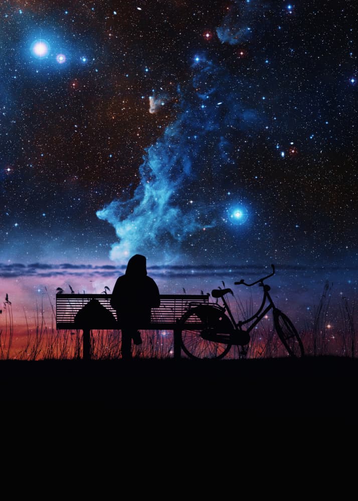 Starry Night Solitude by Ariz Rab — canvas wall art