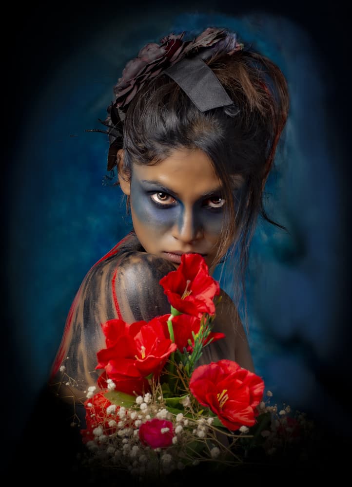 Painted Warrior Gaze by DEBASISH CHATTOPADHYAY — canvas wall art