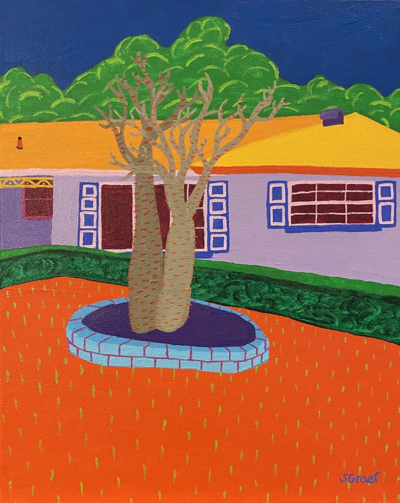 House and Tree by Sue Graef — canvas wall art