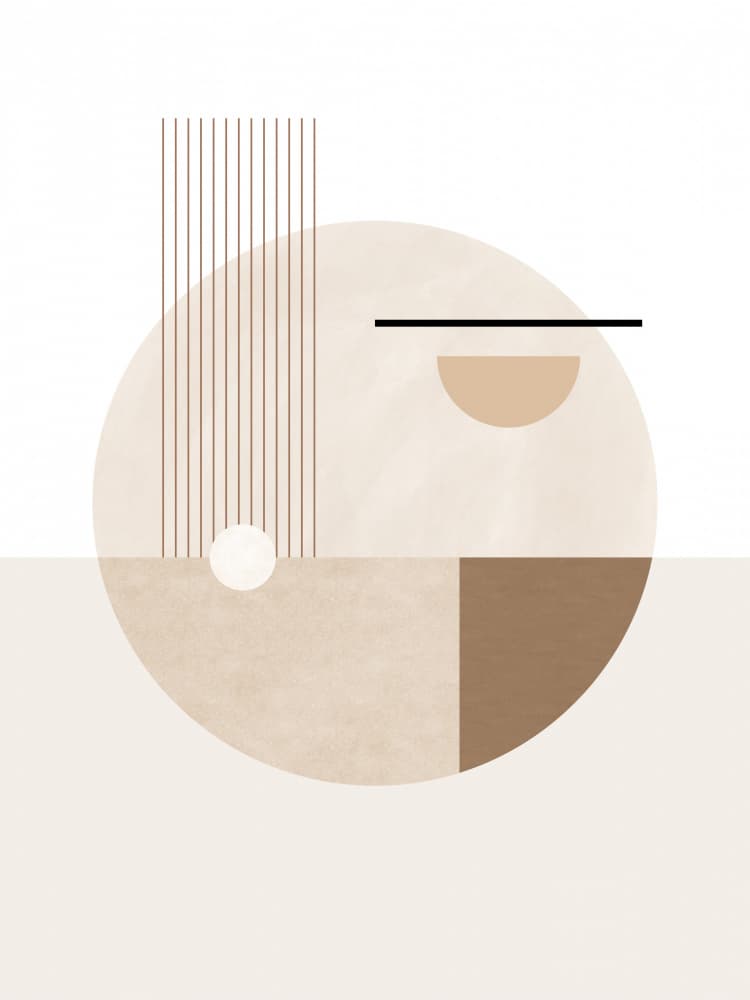 Earthy Tone Geometry by Elena Ristova — canvas wall art