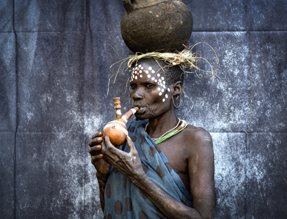 Tribal Woman Portrait by Iris Wiener — canvas wall art