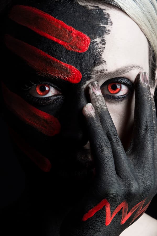 Painted Red Eyes by Tim Paza May — canvas wall art