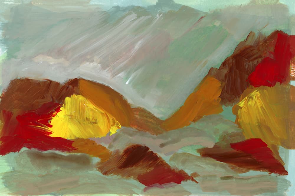 Autumn Abstract Landscape by cartissi — canvas wall art