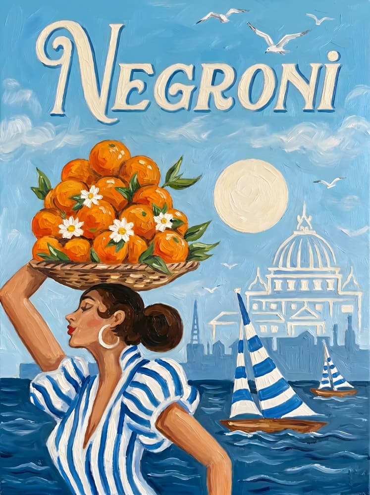 Mediterranean Negroni Summer by HUGO — canvas wall art