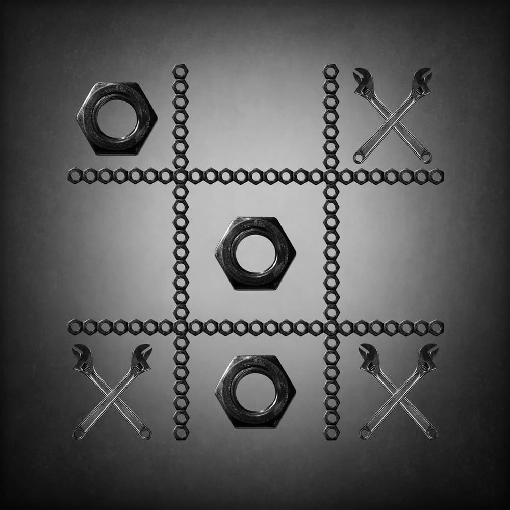 Mechanical Tic Tac Toe by Victoria Glinka — canvas wall art
