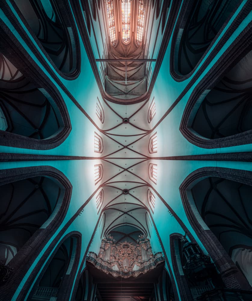 Majestic Vaulted Ceiling by Lukasz Derangowski — canvas wall art