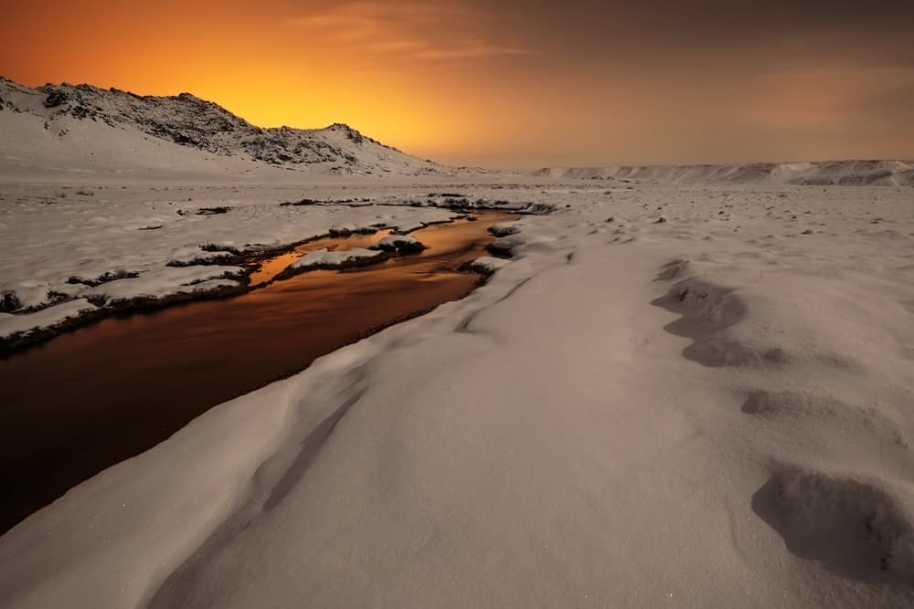 Serene Winter Sunset by Bragi Ingibergsson - BRIN — canvas wall art