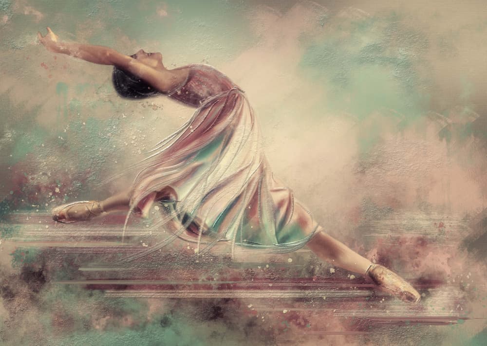 Graceful Ballerina Leap by Charlaine Gerber — canvas wall art