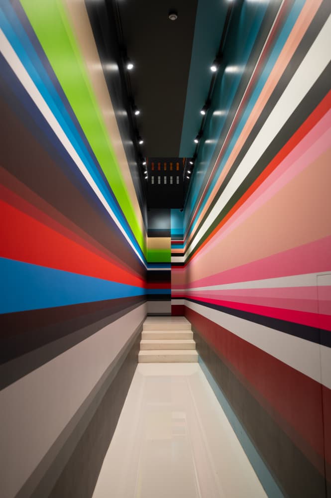 Vibrant Striped Hallway by Jean Vandijck — canvas wall art