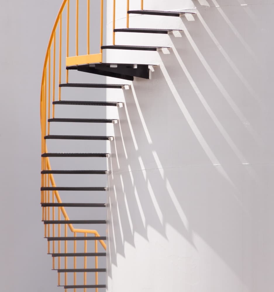Modern Spiral Staircase Shadows by Jacqueline Hammer — canvas wall art