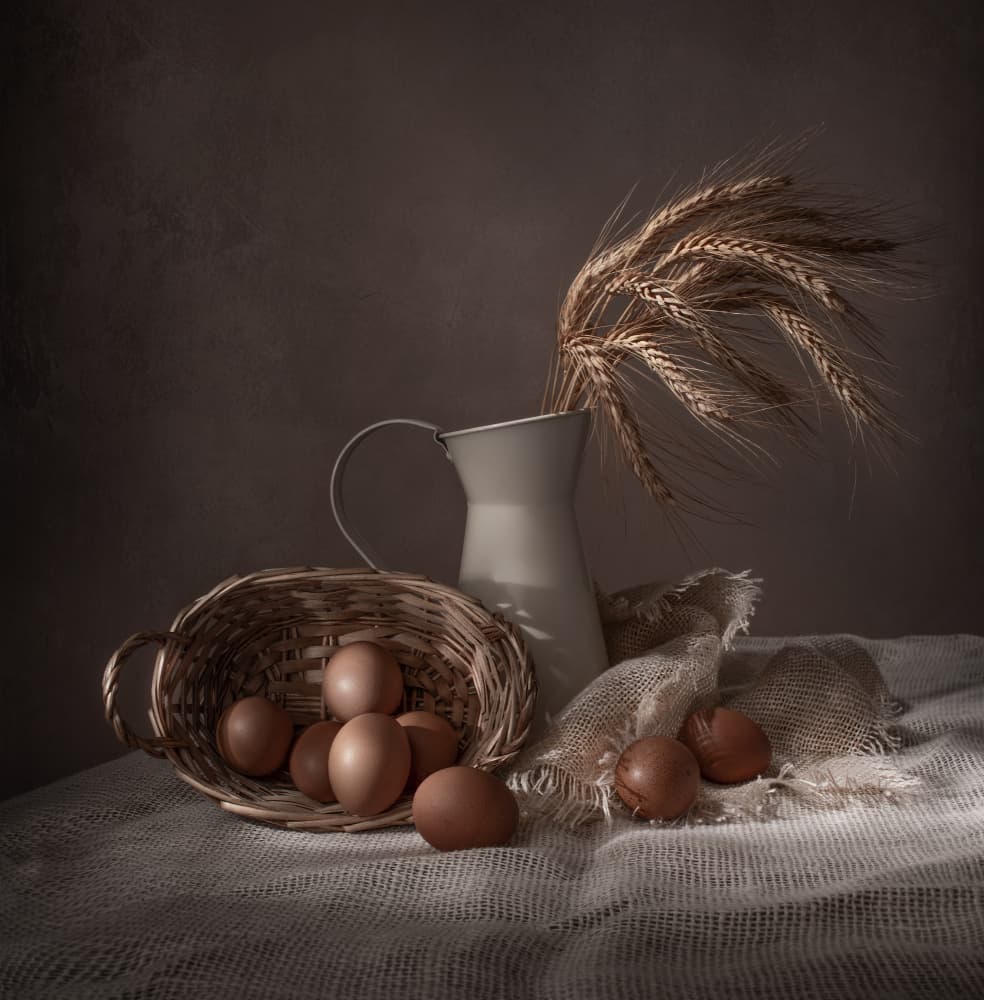 Rustic Eggs and Wheat by Margareth Perfoncio — canvas wall art