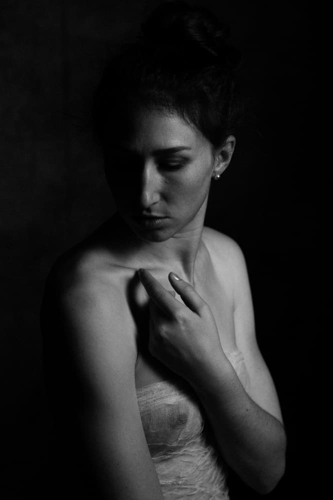 Pensive Monochrome Portrait by Ruth Franke — canvas wall art