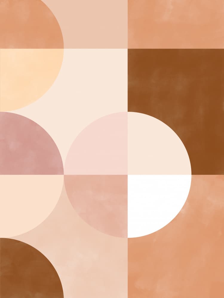 Earthy Geometric Circles by Elena Ristova — canvas wall art