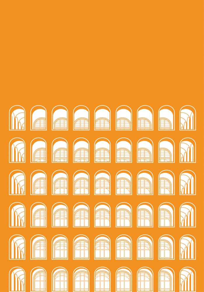 Orange Architectural Pattern by zaglono — canvas wall art