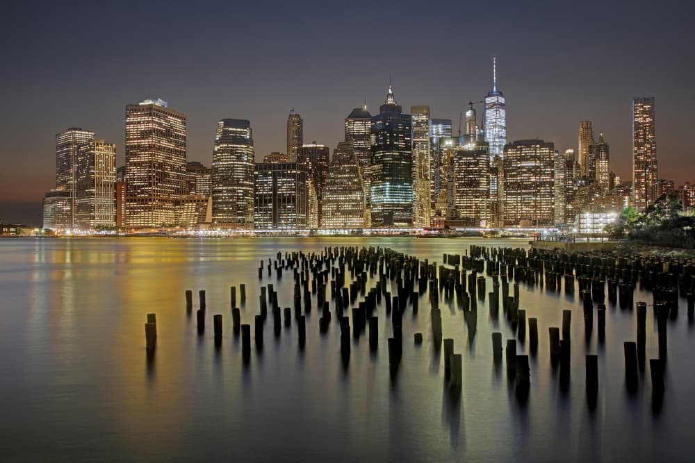 New York City Night Lights by Carles Just — canvas wall art
