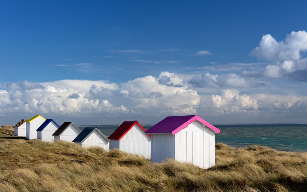Colorful Beach Huts by Regard2 — canvas wall art