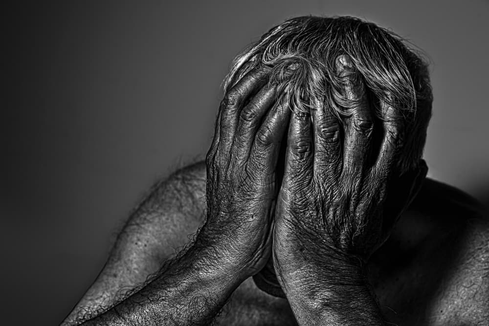 Head in Hands by pirouz moshavash — canvas wall art