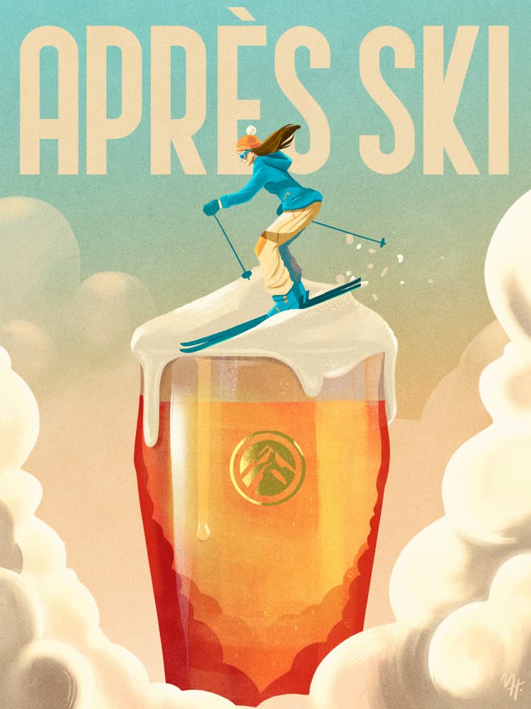 Après Ski Beer Fun by Mark Harrison — canvas wall art