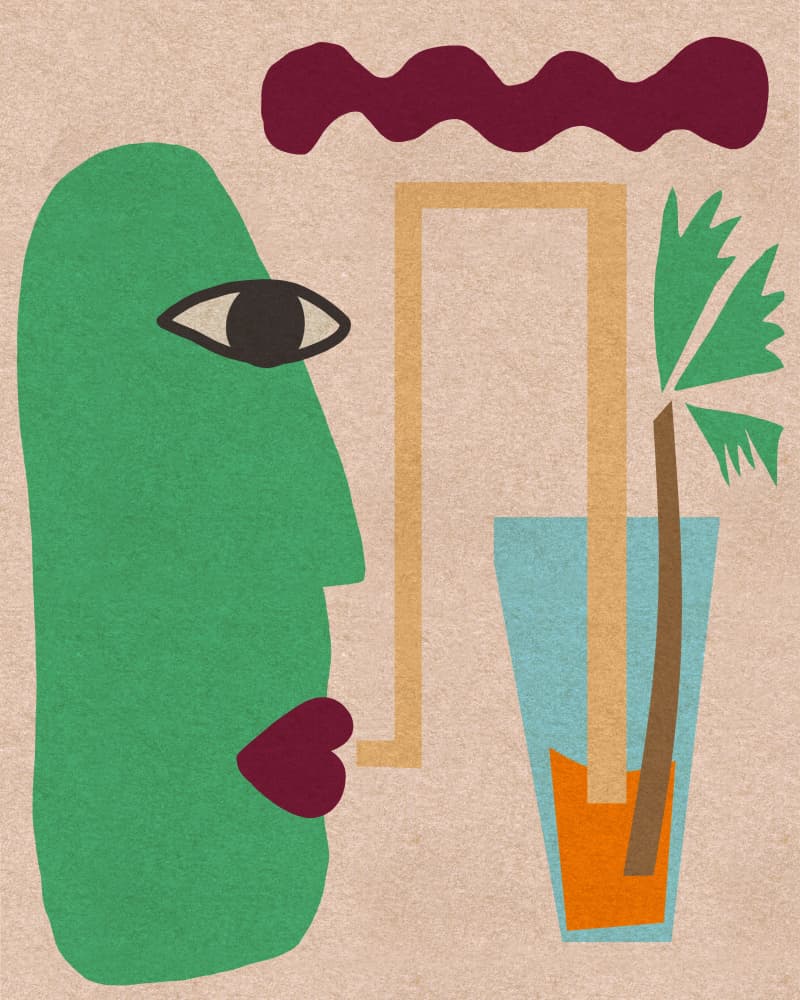 Abstract Tropical Face by Josie George — canvas wall art