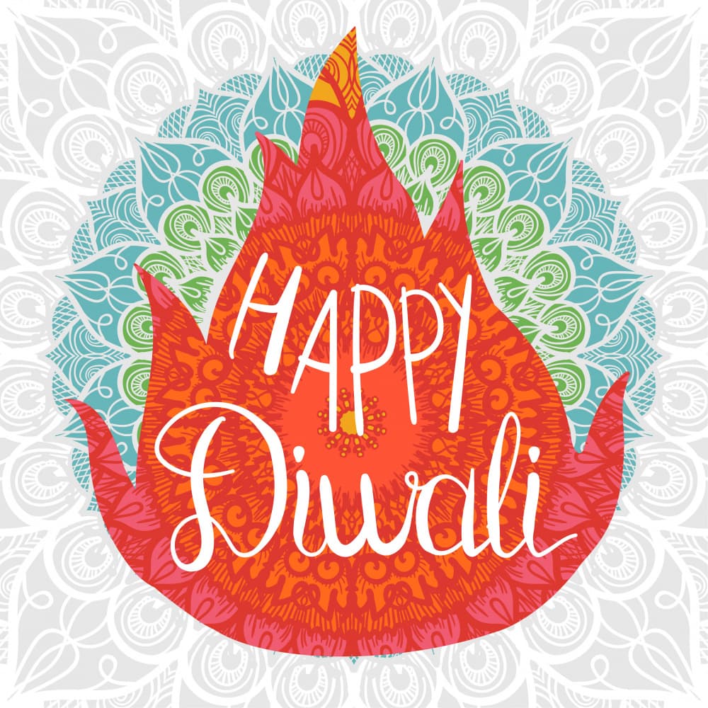Happy Diwali Flame Art by Marika Barsrsind — canvas wall art