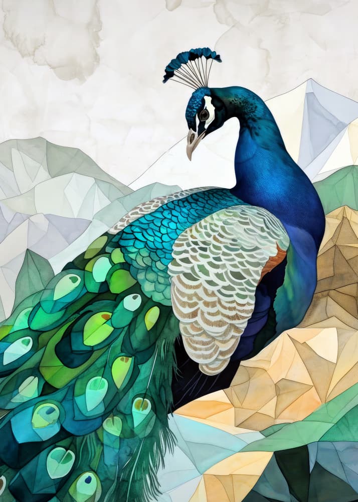 Majestic Peacock Mountains by Justyna Jaszke — canvas wall art