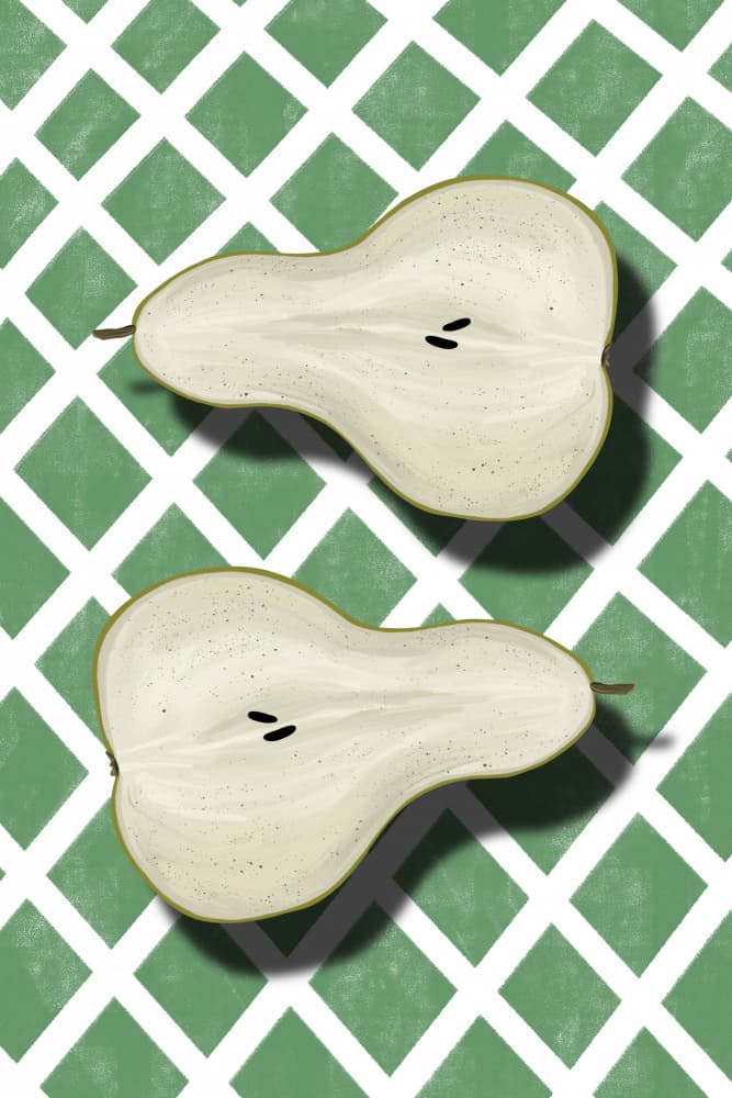 Green Pear Pattern by EMELIEmaria — canvas wall art