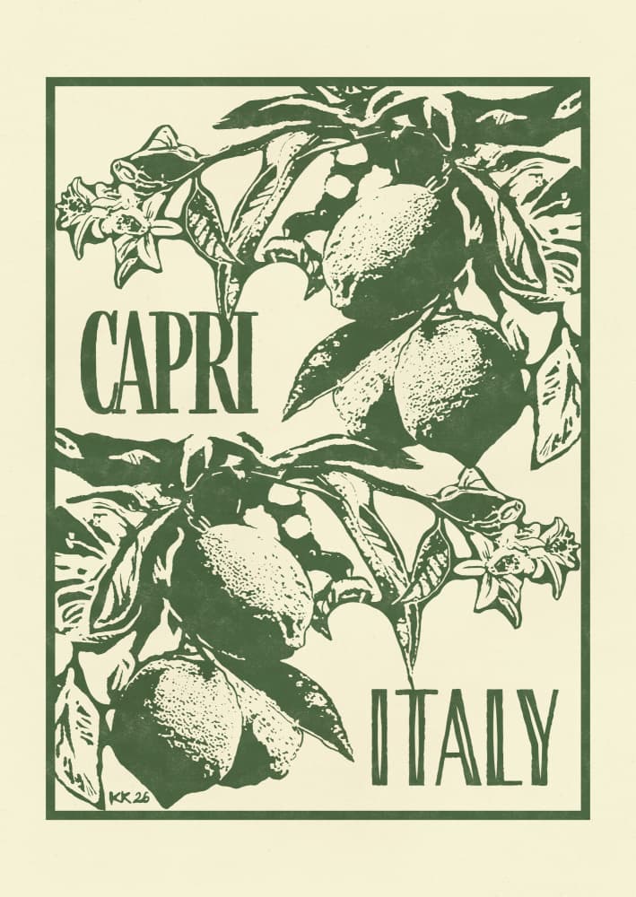 Capri Italy Lemons by Katariina Kosunen — canvas wall art