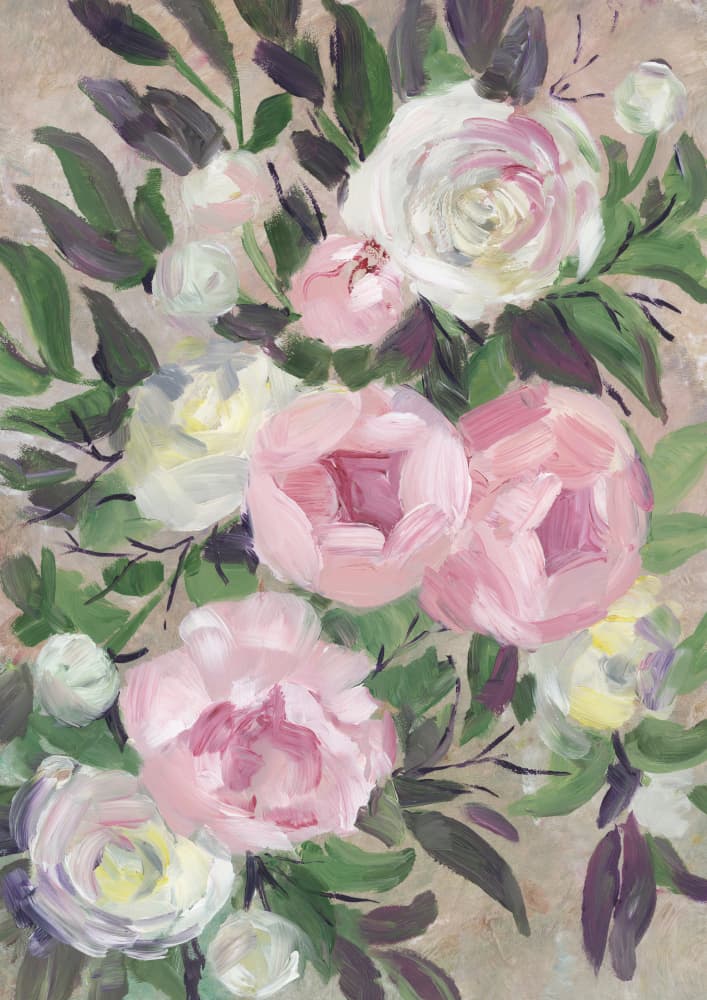 Soft Pink Bouquet by Rosana Laiz Blursbyai — canvas wall art
