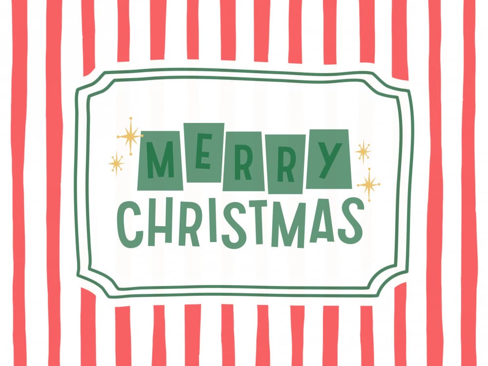 Merry Christmas Stripes by Jolly and Dash — canvas wall art