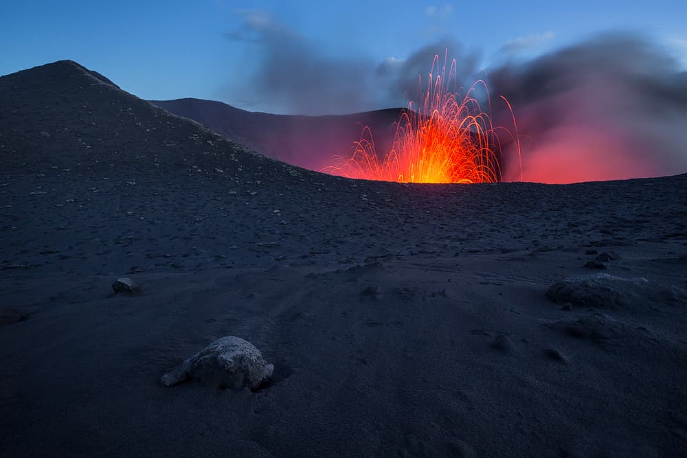Fiery Volcanic Eruption by Karsten Wrobel — canvas wall art