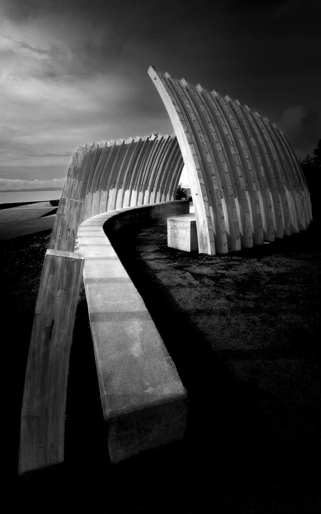 Dramatic Curved Structure by Bing Li — canvas wall art