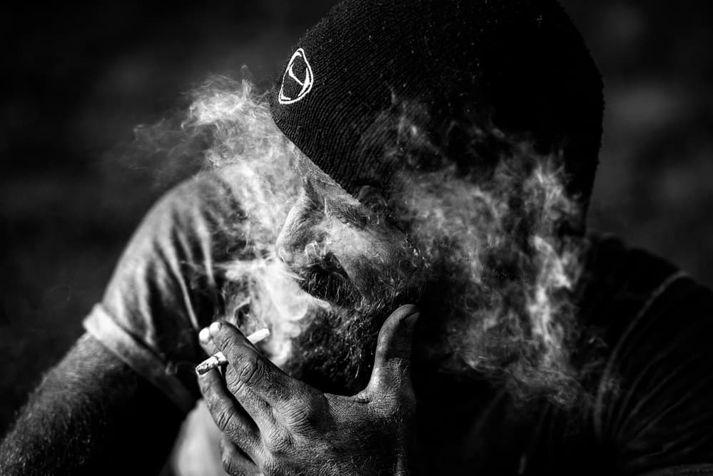 Bearded Man Smoking by Yavuz Pancareken — canvas wall art