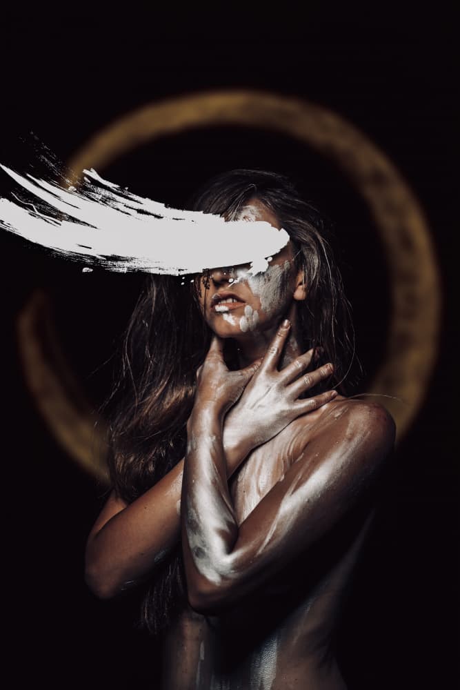 Brushstroke Golden Portrait by Martin Kolev — canvas wall art