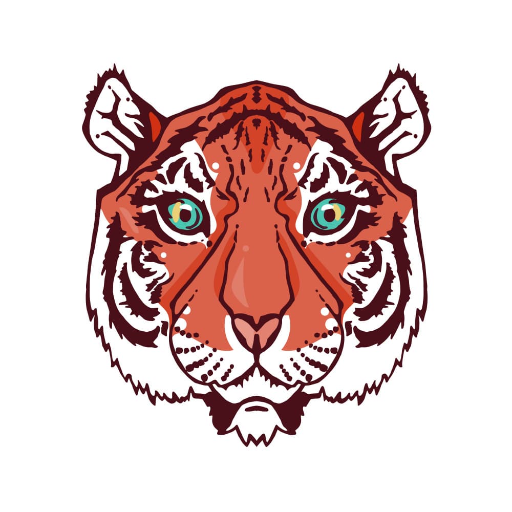 Bold Tiger Head by Marika Barsrsind — canvas wall art