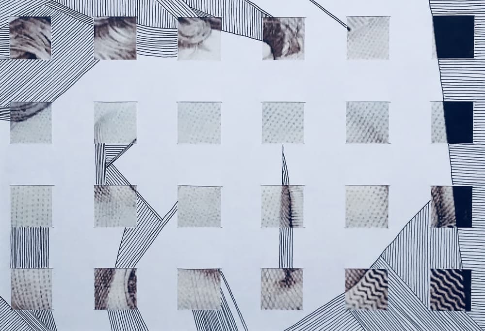 Fragmented Geometric Face by kellymariesmith — canvas wall art