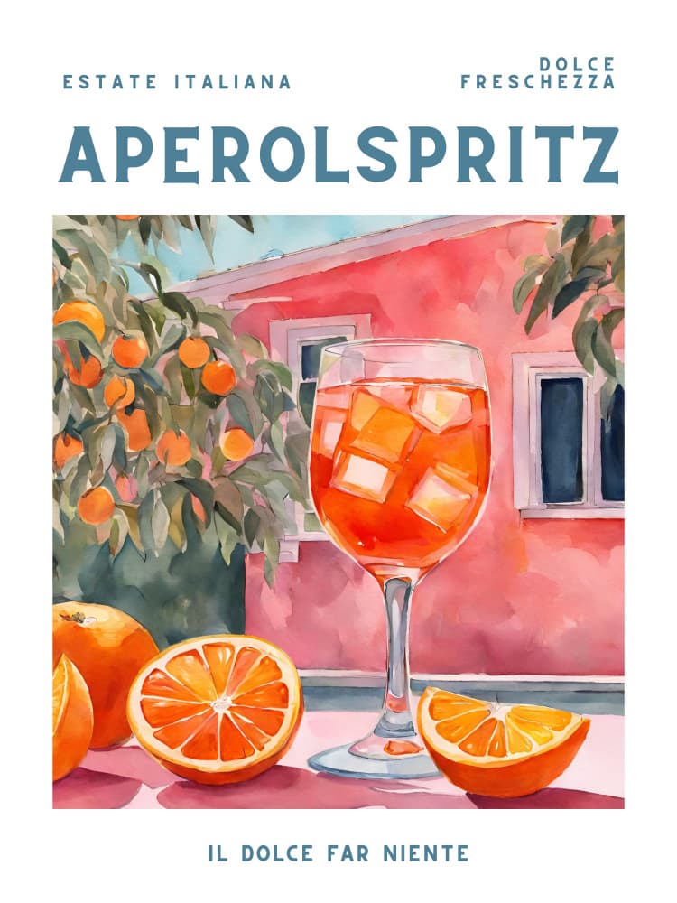 Aperol Spritz Summer Scene by Ohkimiko — canvas wall art