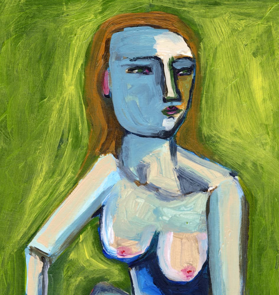 Stylized Blue Nude by Sharyn Bursic — canvas wall art