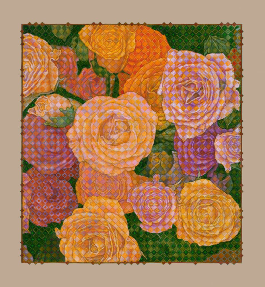Grid of beauty - Roses by Dobri Gjurkov — canvas wall art