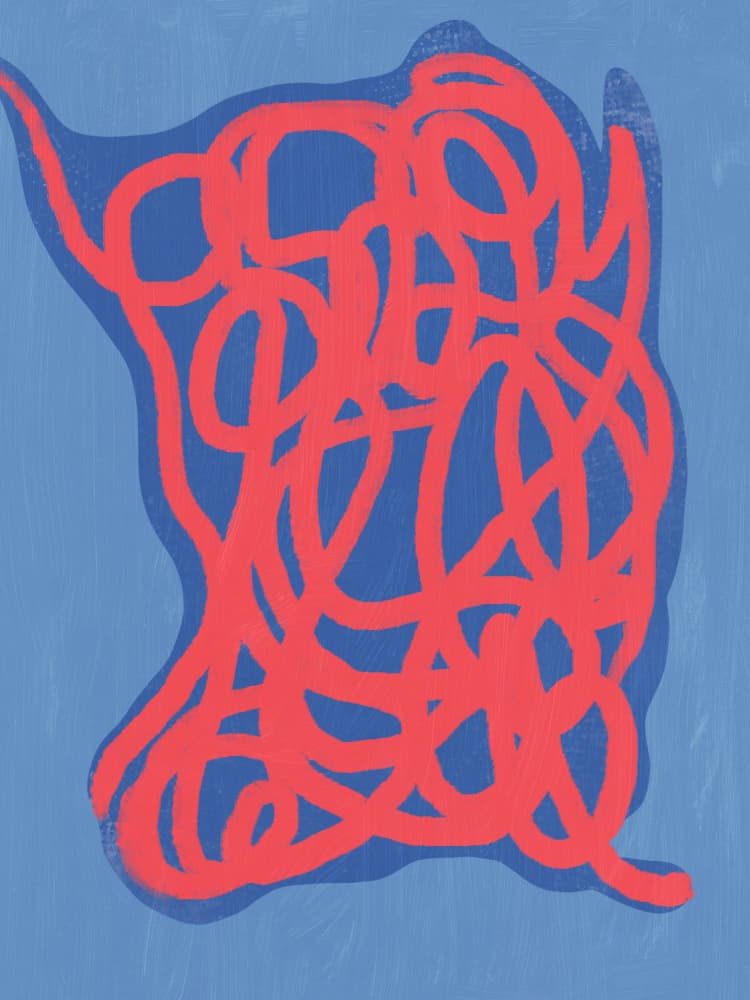 Tangled Red Abstract by Little Dean — canvas wall art