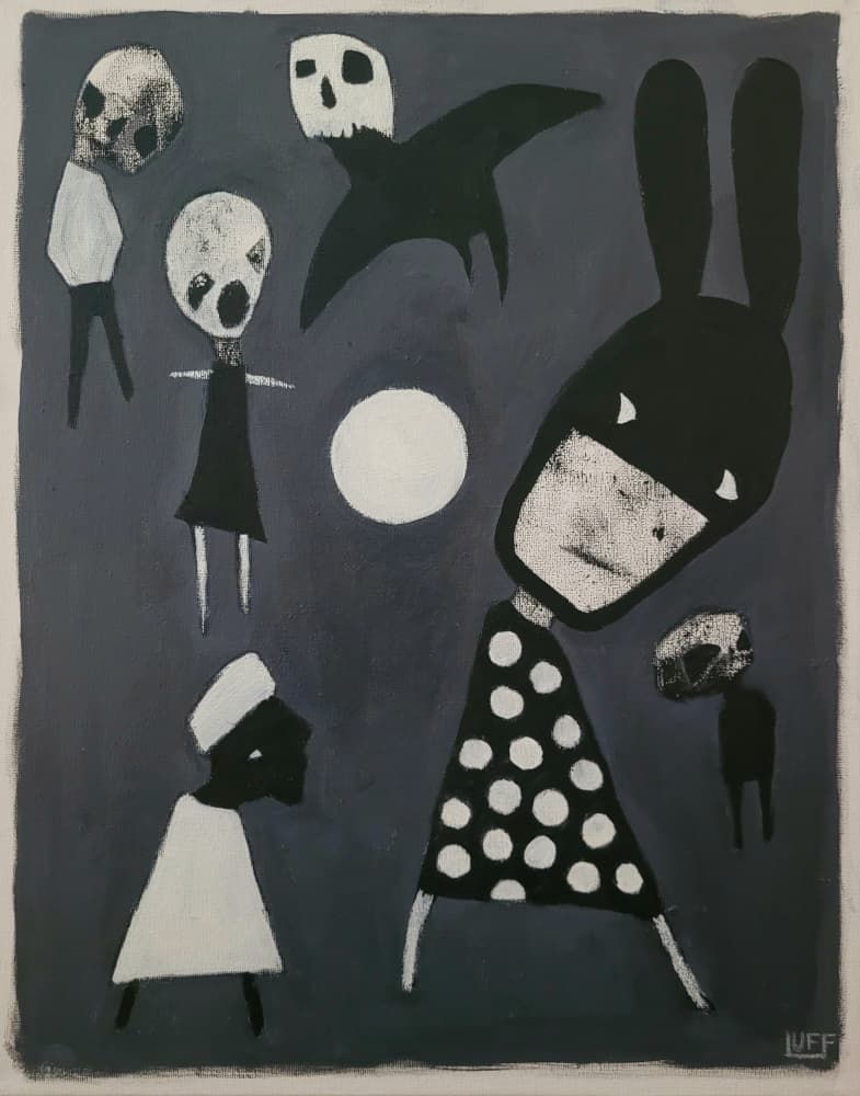 Dark Moonlit Characters by Sam Luff — canvas wall art