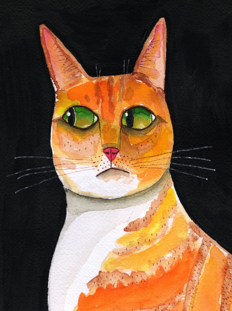 Ginger Cat Portrait by Sharyn Bursic — canvas wall art