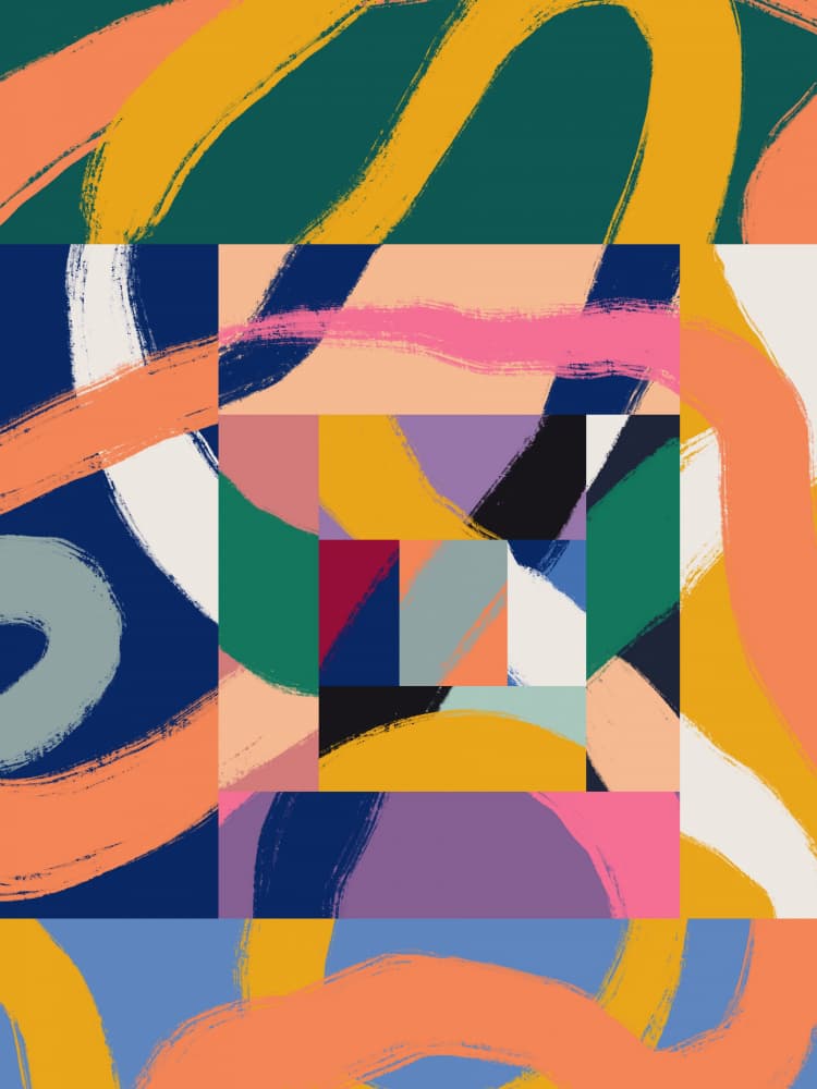 Colorful Geometric Abstraction by Little Dean — canvas wall art