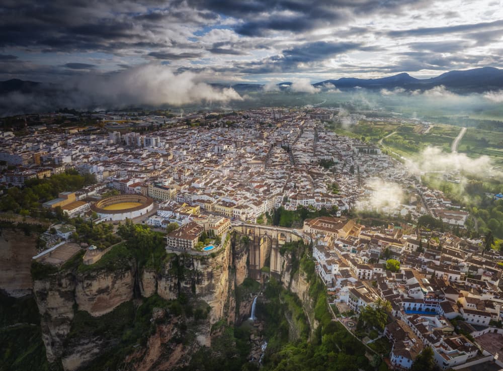Ronda Cliffside Cityscape by Josema Martin Espinar — canvas wall art