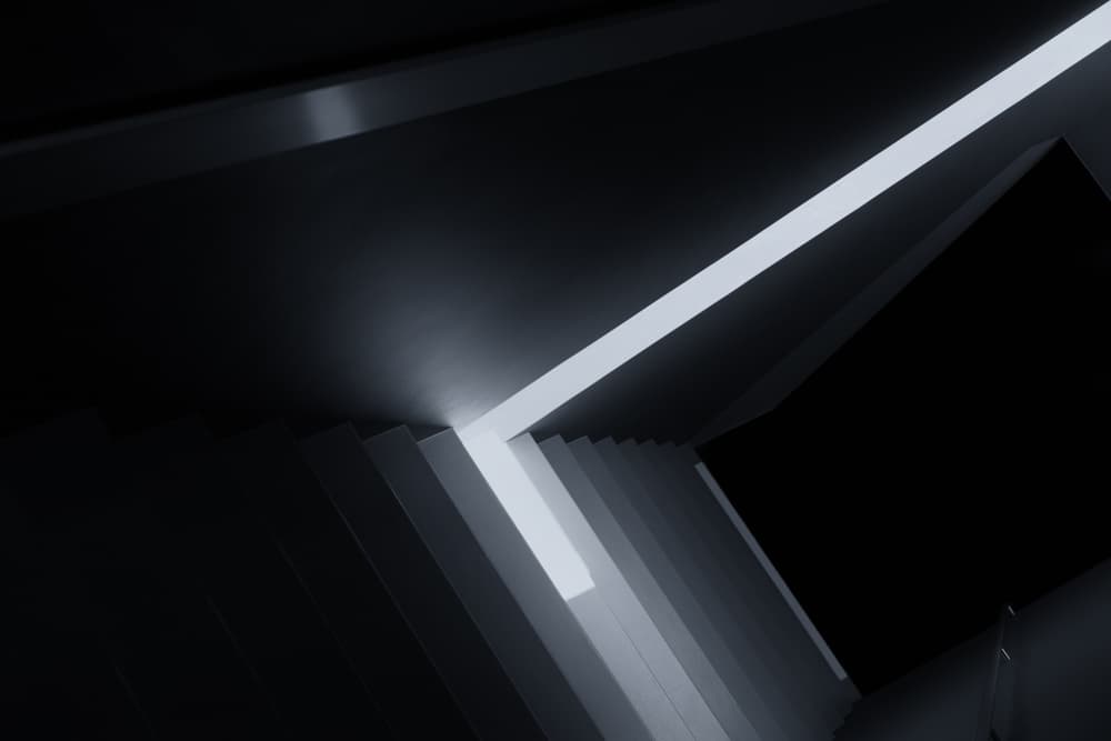 Geometric Stairwell Light by Jeroen van de Wiel — canvas wall art